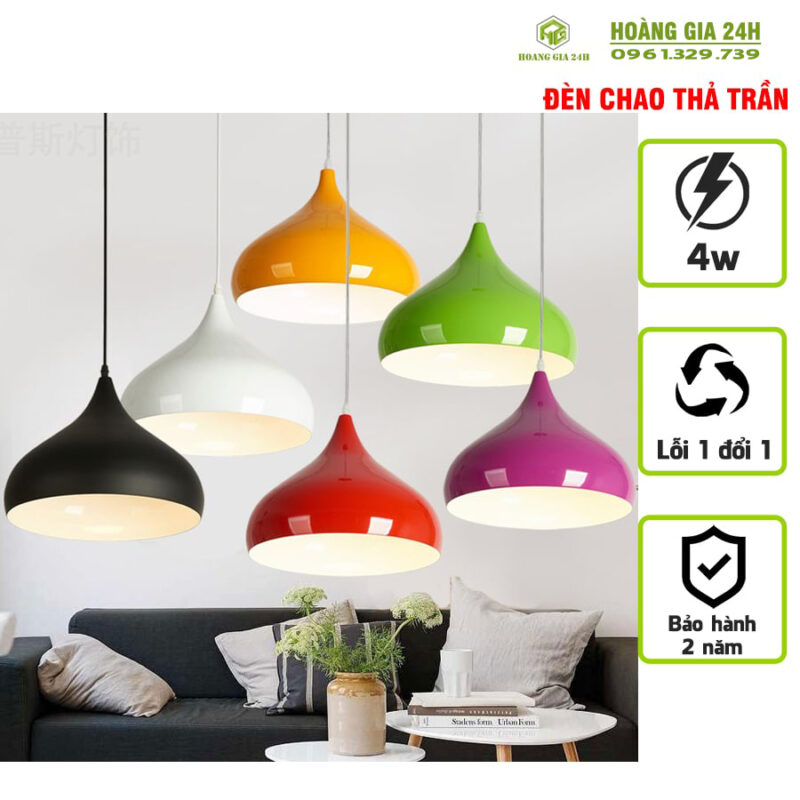 Đèn chao nhiều màu