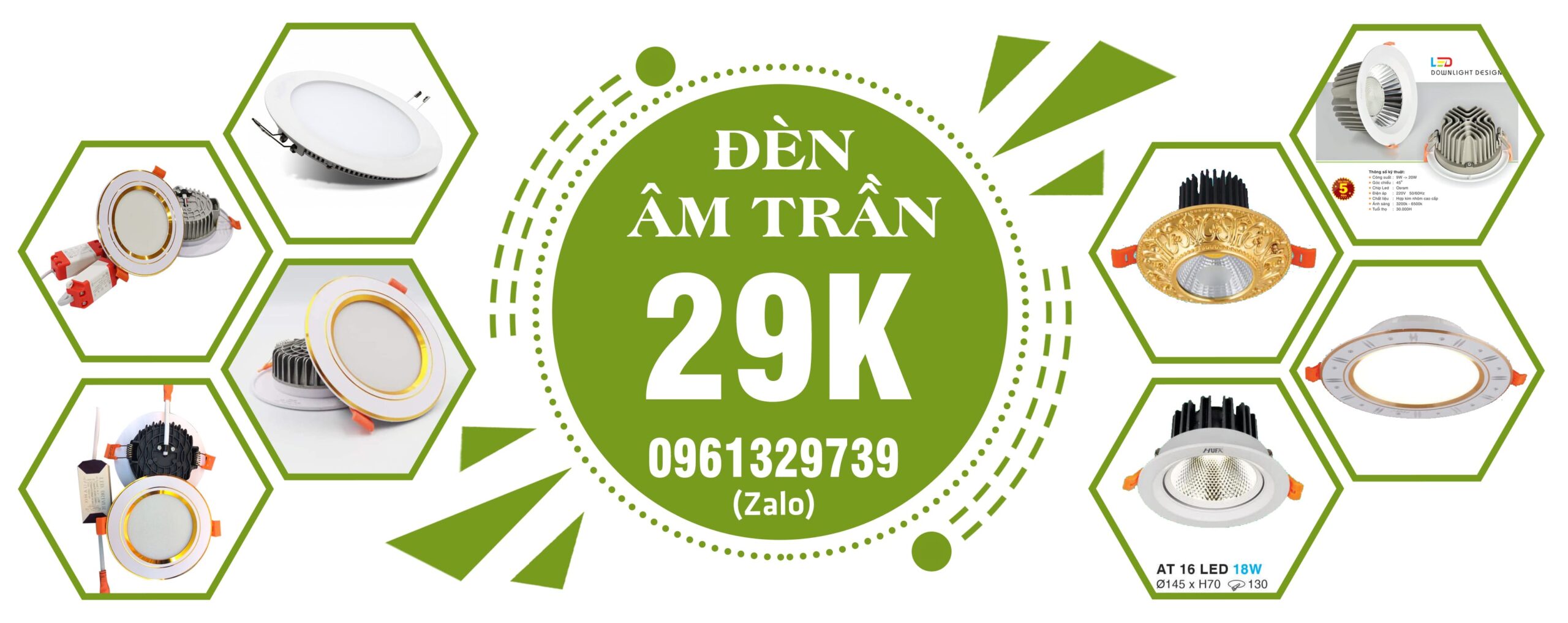 Đèn âm trần giá chỉ từ 29k